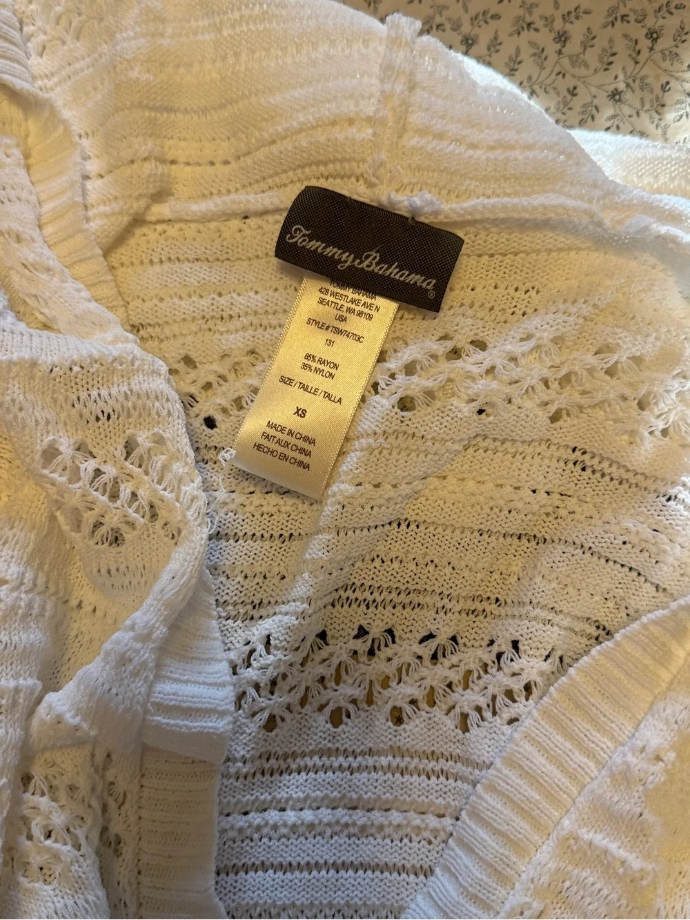 Tommy Bahama Crochet Hoodie Swim Cover